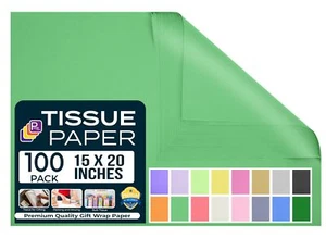 Emerald Green Tissue Paper 100 Sheets 15"x20" Dark for Gift Bags Wrapping - Picture 1 of 7