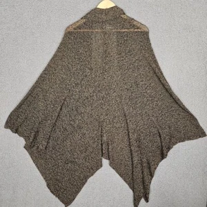 Coldwater Creek Shawl Womens S/M Black Gold Open Front Wrap Cape Poncho - Picture 1 of 7