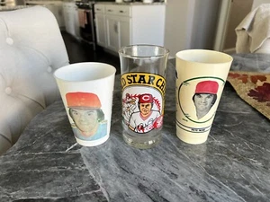3 verschiedene Pete Rose Gold Star Chili & elf Cincinnati Reds Glas Tassen - Bild 1 von 2