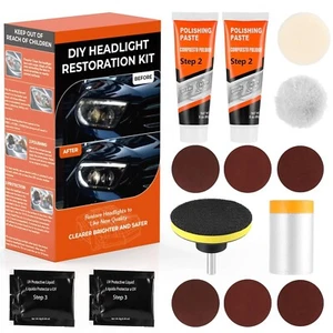 3M Quick and Easy Headlight Restoration Kit, Removes Light Yellowing in 15-Minut - Picture 1 of 7
