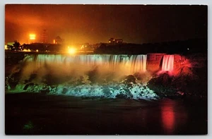 Postkarte Niagarafälle New York Regenbogenlichter Die American Falls aus Kanada - Bild 1 von 2