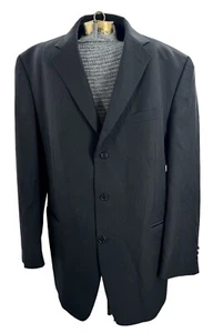 Calvin Klein Mens 46 L Black 3 Button 100% Wool Blazer Sports Jacket - Picture 1 of 10