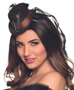 MINI SOMBRERO TOP STEAMPUNK CON VELO TIARA SOMBRERO DE DIADEMA - Imagen 1 de 1