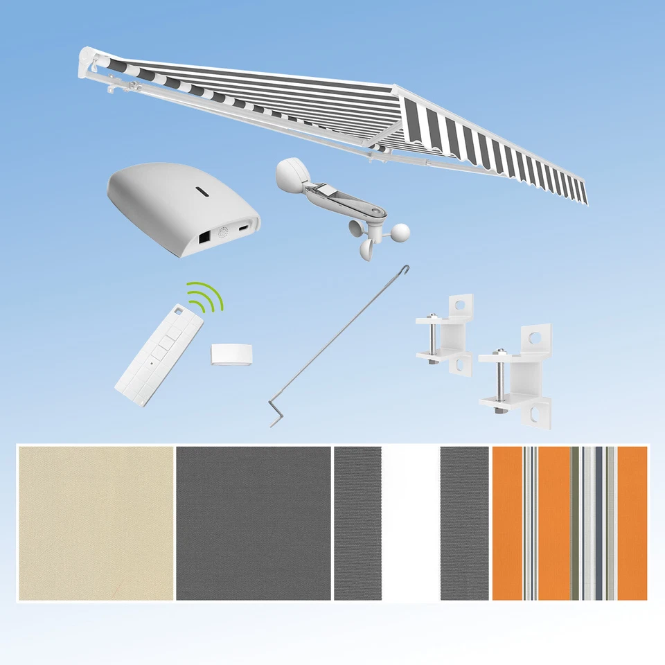 Auvent de Cassette Électrique Marquise Eclipse Smart Home Capteur avec Manivelle - Photo 1/1