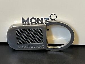 Montblanc Key Chan Key Fob- Silver/ Carbon Fiber Inlay With Box