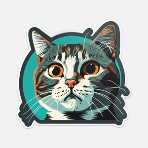 Calcomanía de vinilo para parachoques de coche con cabeza de gato - Imagen 1 de 4