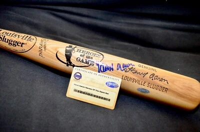  Hank Aaron Autografiado Louisville Slugger Steiner Certificado de Autenticidad con Vitrina Foto 1 de 4