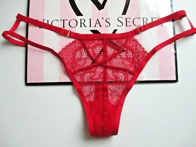 VICTORIA'S SECRET MUY SEXY Tanga de Encaje Rojo con Tirantes Panty L XL VS NUEVO CON ETIQUETAS Foto 1 de 4