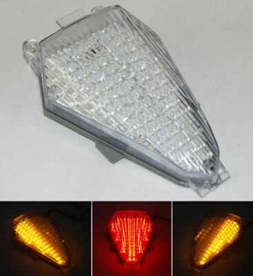 Luz LED indicadora de señales de giro de freno trasero transparente para Yamaha YZF R6 2008-2012 Foto 1 de 4