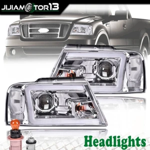 3D LED FIT FOR 04-08 FORD F150 LINCOLN MARK LT CLEAR CHROME HEADLIGHTS LAMPS L&R - Picture 1 of 9