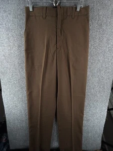 VTG USPS Pants Brown USA Scovill Polyester Rayon 32L Men Postmaster ACTL 31x34 - Picture 1 of 20