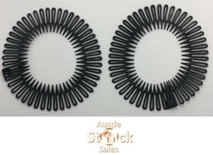 2 x Flexible spider headband comb band stretch zigzag black circle Flex - Picture 1 of 11