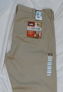 LEE Weekend Chino Men's Pants Size 38 X 34 True Khaki 4 Pocket All Cotton NWT - Picture 1 of 10