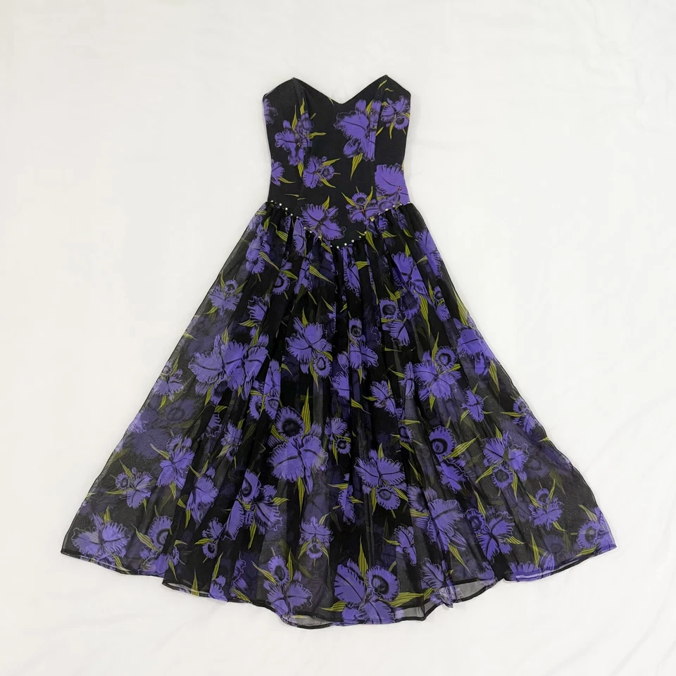 Винтажный BETSEY JOHNSON-1980-х цветочный вязаное платье размер маленький B3 - Изображение 1 из 4