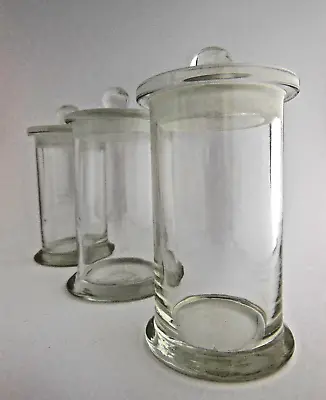 Konvolut: 3 Gläser Mit Knopfdeckel Apothekergläser Vorratsglas Standgefäß • 68.09€