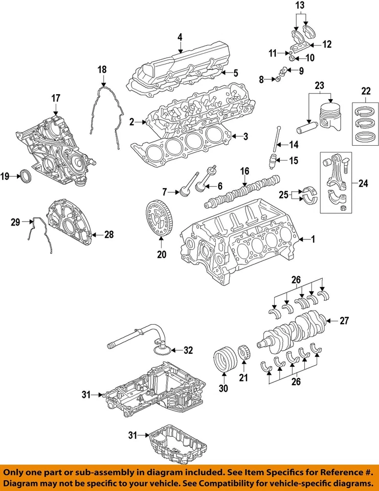 Junta de culata de motor Super Duty Ford OEM 11-18 F-250 HC3Z6051A Foto 1 de 1