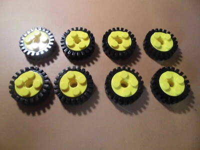 Lego 8x Rad Felge 6248 Reifen 3483 schwarz gelb egen15 - Bild 1 von 2