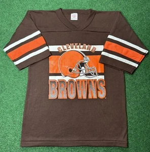 Vintage 90s RETRO NFL CLEVELAND BROWNS Kids Large PULLOVER JERSEY T-SHIRT - Picture 1 of 7