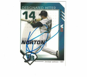 GREG NORTON SIGNED IP 2007 LIMITED EDITION #184 (DAV) TAMPA BAY DEVIL RAYS AUTO