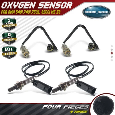 4x Sensores de oxígeno aguas arriba y aguas abajo para BMW 540i 740i 740iL 750iL 850Ci M5 Z8 Foto 1 de 4