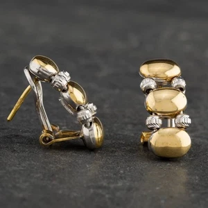 Gebrauchte 18 kt zweifarbige Gold Perlen Halbcreolen 4117891 - Bild 1 von 1