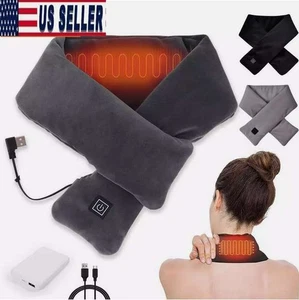 3Modes Heated Scarf Electric USB Rechargeable Neck Heating Pad Shawl Soft Winter - Bild 1 von 15