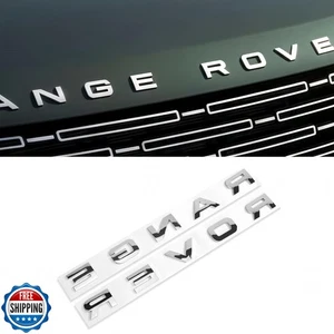 Range Rover Emblem Badge Gloss Silver ABS Front Hood &amp; Trunk Replacement - Foto 1 di 5