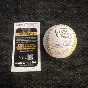 JOHNNY BENCH AUTOGRAPH SIGNED RAWLINGS GOLD GLOVE LOGO BASEBALL REDS HOF JSA - Picture 1 of 3