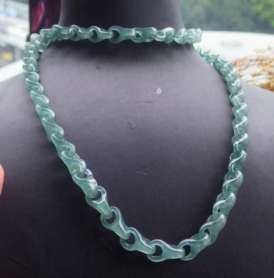 Collar de hueso de dragón cuentas de jadeíta JADE 31 pulgadas 716004 AS certificado por video Foto 1 de 4