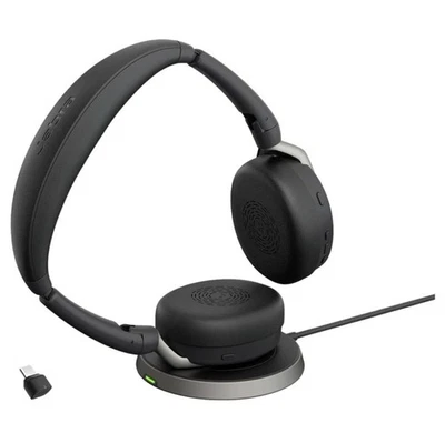 Jabra Evolve2 65 Flex MS Stereo USB Headset schwarz USB-C inkl. Wireless-Charger - Bild 1 von 4