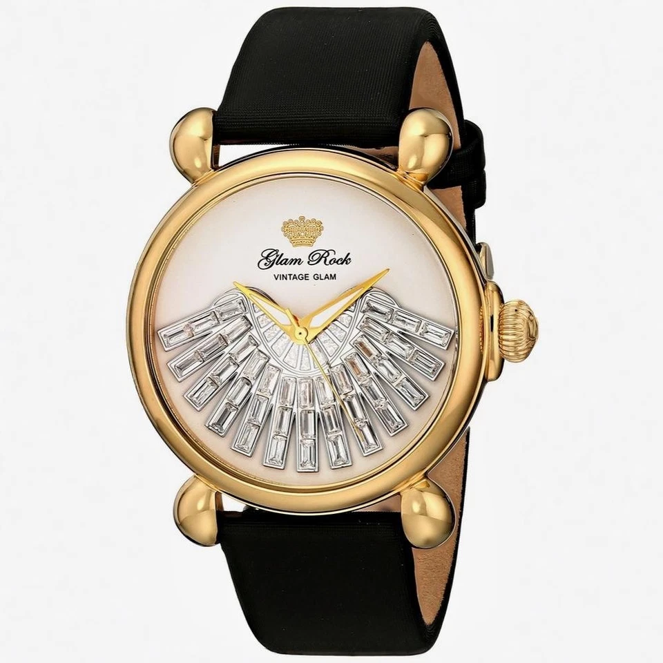 Glam Rock Women's Vintage Glam Swiss Made Gold Quartz 40mm Watch GR28037 - image 1 of 1