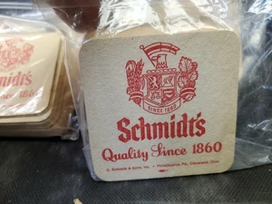 Lot Of 150 Vintage Schmidt's of Philadelphia 2 Sided Beer Coasters New Old Stock - Picture 1 of 2