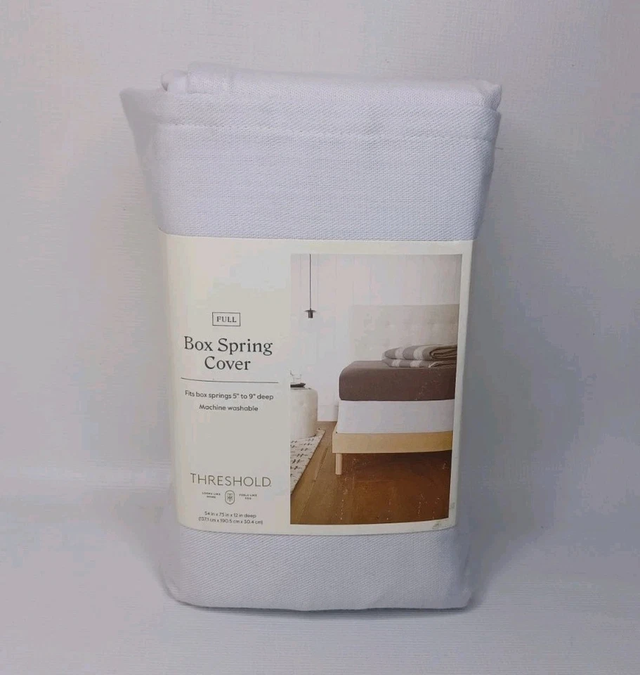 Box Spring Cover FULL -White Threshold