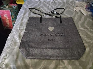Mary Kay Dallas Tasche grau Glitzer doppelte Henkeltasche schwarzes Futter  - Bild 1 von 6