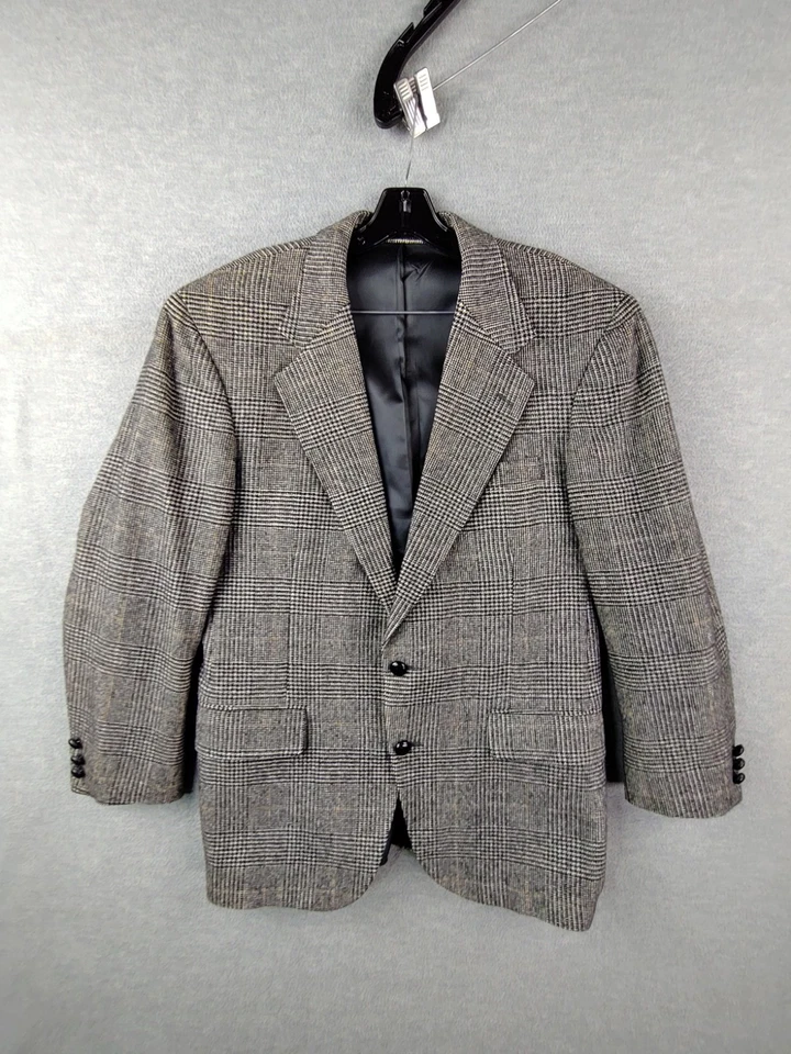 Patrick James Mens Sportscoat 42 Gray Glen Plaid Blazer 100% Camel Hair Designer - Image 1 of 4