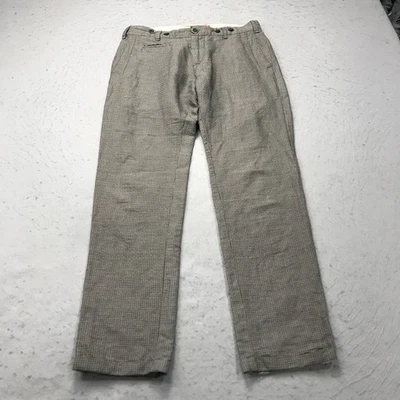 Pantalones Barena Venezia Para Hombre 46 30x30 Marrón Lino Mezcla Algodón Italia Diseñador Preparación Foto 1 de 4