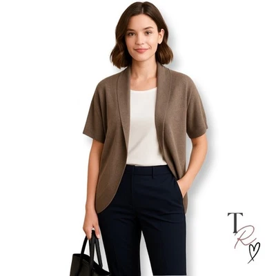 Cárdigan abierto con cuello chal Banana Republic marrón mezcla de cachemir - pequeño Foto 1 de 4