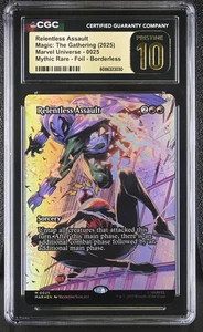 RELENTLESS ASSAULT Marvel Universe Foil Mythic CGC Pristine 10 Spider Man MTG - Picture 1 of 2