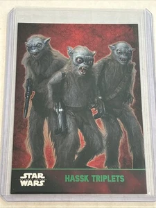 2015 Topps Star Wars Force Awakens Hassk Triplets GREEN Parallel Card #46 - Picture 1 of 2