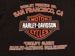 Vintage Dudley Perkins Harley Davidson Motorcycle M Medium Black T-Shirt 1995 - Picture 1 of 8