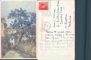 Jacaranda Tree unidentified location AG BLACK LTD 1937 postmark Street Scene - Picture 1 of 1