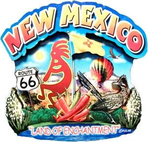 New Mexico Land of Enchantment State Artwood Montage Kühlschrankmagnet - Bild 1 von 1