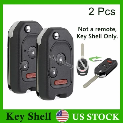 2 Key Shell For 2007 2008 2009 2010 2011 2012 2013 Honda CR-V Fit Remote Fob 3B - Image 1 of 4