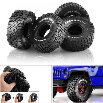 120mm 1.9" Super Soft Rubber Wheel Tires for 1:10 RC Crawler TRX4 D90 SCX10 II - Image 1 of 4