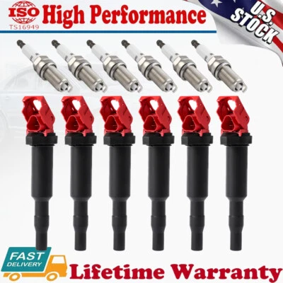High Performance Ignition Coil & Spark plugs for BMW 128i 328i 335i 528i 535i X5 - Image 1 of 4