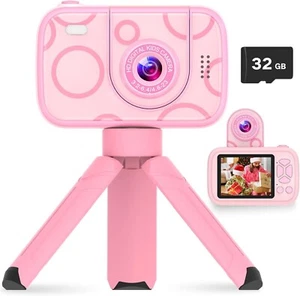🔥HOFIT Pink Kids Camera, Gifts for Girls, Kids Video Camera with Flip-up Lens🔥 - Picture 1 of 6