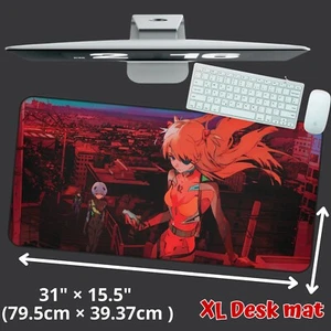 Anime Waifu Asuka Rei Large Game Keyboard Desk Mat Evangelion Manga Mouse Pad - Picture 1 of 9