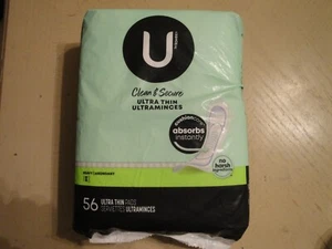 U by Kotex Clean & Secure Ultra Thin Pads Heavy Absorbency 56 Count #B45 - Picture 1 of 2