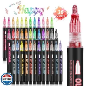Banral Double Line Outline Pens Shimmer Markers, Christmas Stocking Stuffers - Picture 1 of 5