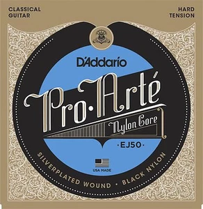 D'Addario EJ50 Pro-Arte Black Nylon classical guitar strings, Hard Tension - Picture 1 of 3
